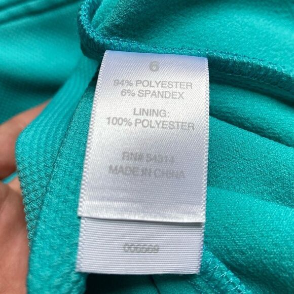 BISOU BISOU Dress Aqua Gold Hardware Midi Bodycon Fitting NEW Women’s Size 6 - Picture 10 of 11